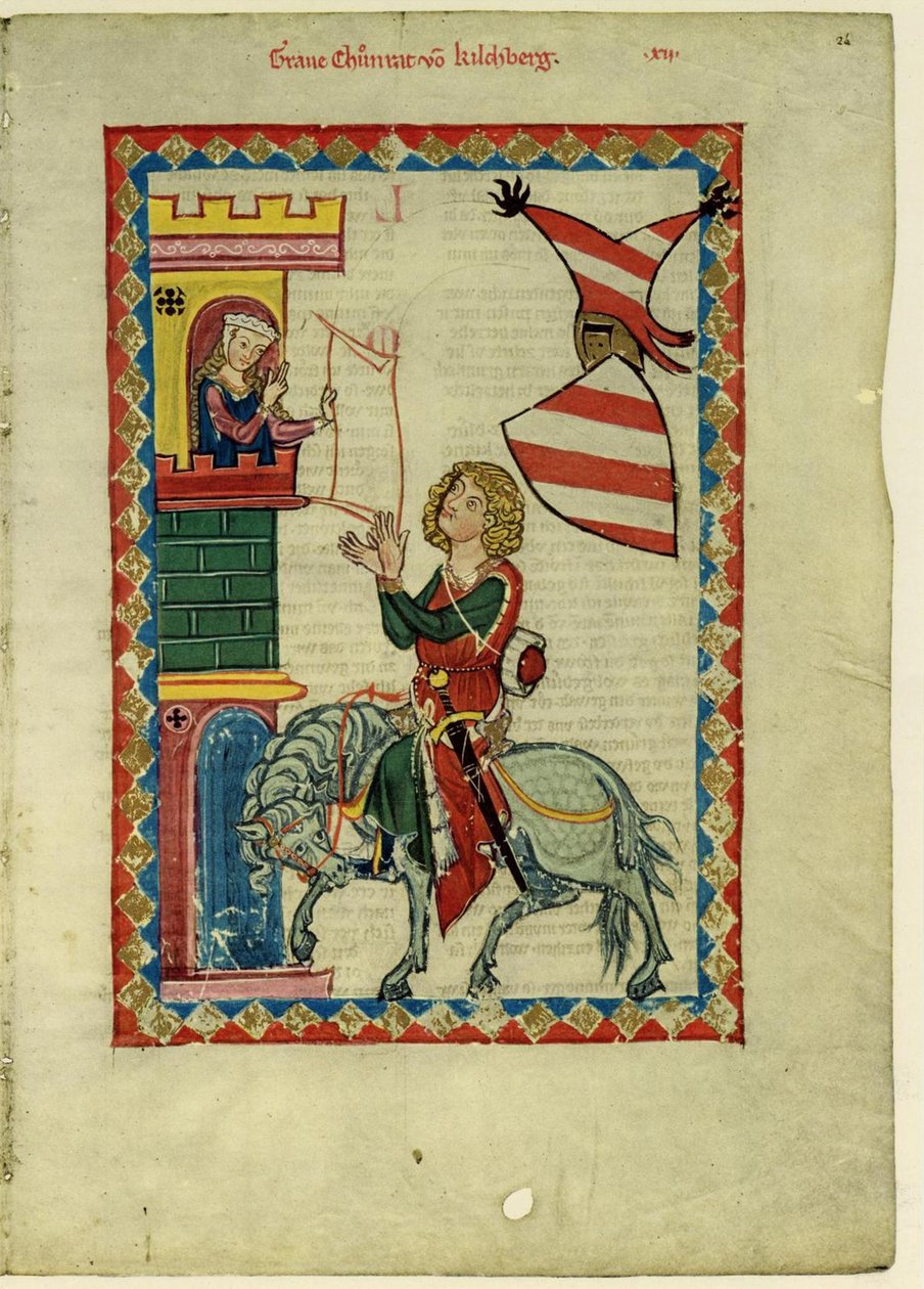 Hrabia Konrad von Kirchberg z Codex Manesse, między 1305 a 1340 autorstwa Unbekannt