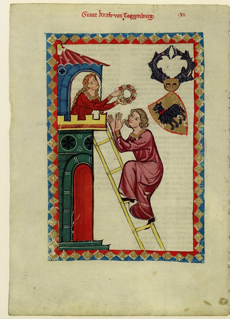 Hrabia Kraft III z Toggenburg z Codex Manesse, między 1305 a 1340 autorstwa Unbekannt
