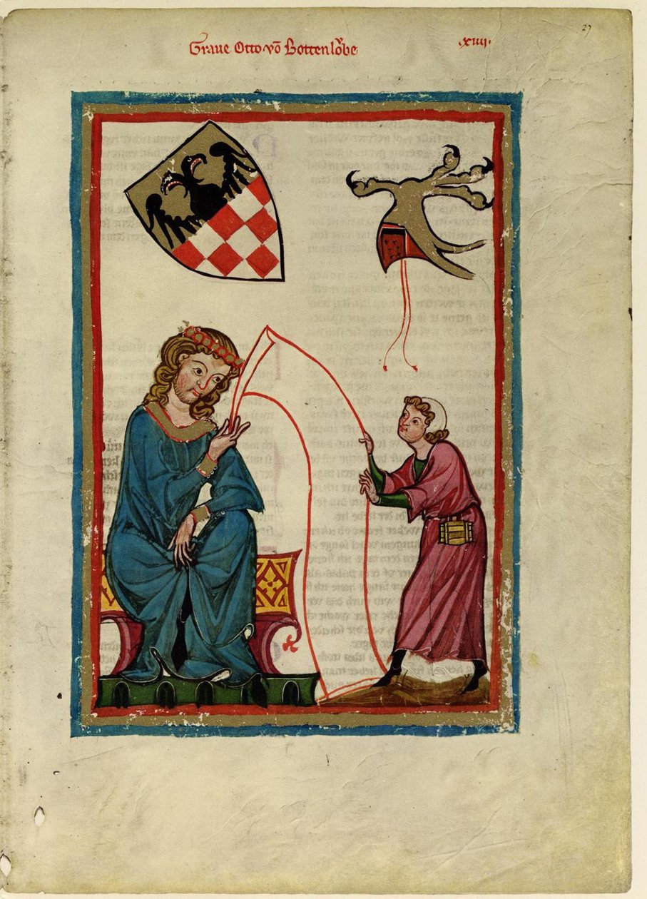 Hrabia Otto von Botenlauben z Codex Manesse, między 1305 a 1340 autorstwa Unbekannt