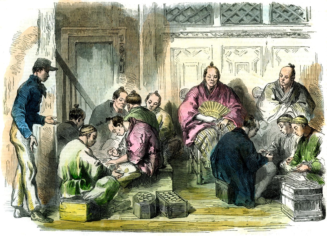 Liczenie odszkodowania za zabójstwo pana Richardsona, Japonia, 1863 r. autorstwa Unbekannt