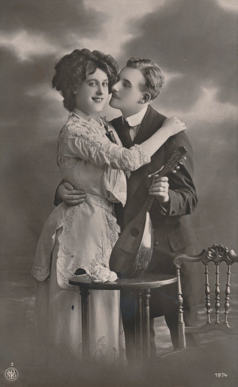 Para z Mandoliną, ok. 1910 r. autorstwa Unbekannt