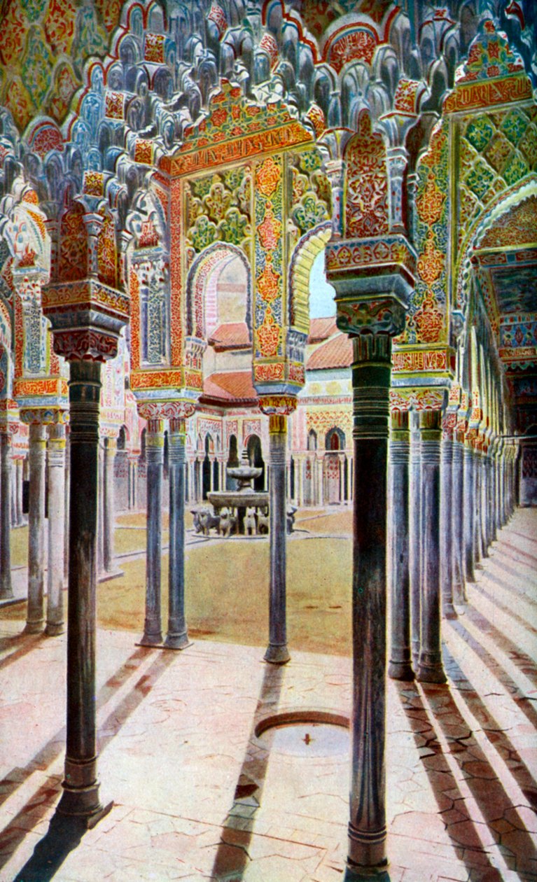 Dwór Lwów, Alhambra, Granada, Andaluzja, Hiszpania, c1924 autorstwa Unbekannt