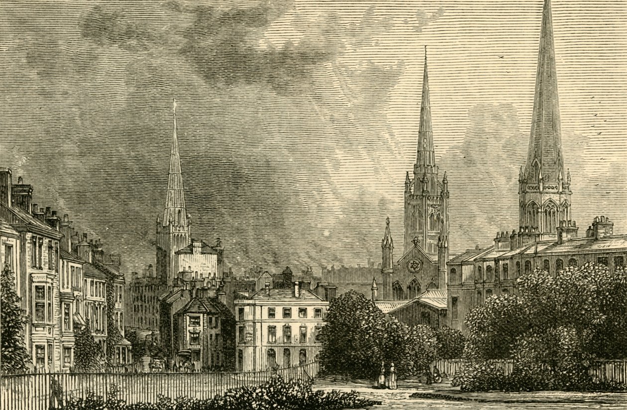 Coventry - Spires of Trinity, St. Michaels i Christ Church, 1898. autorstwa Unbekannt