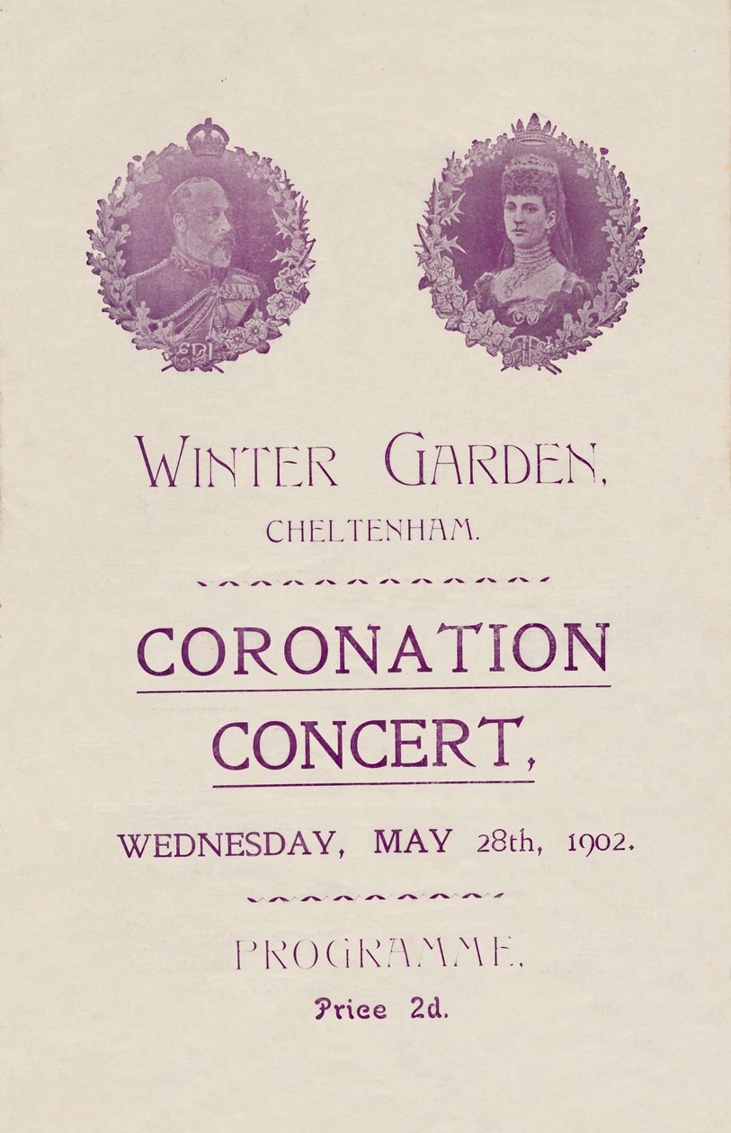 Okładka programu na koncert koronacyjny w Winter Garden, Cheltenham, 1902. autorstwa Unbekannt