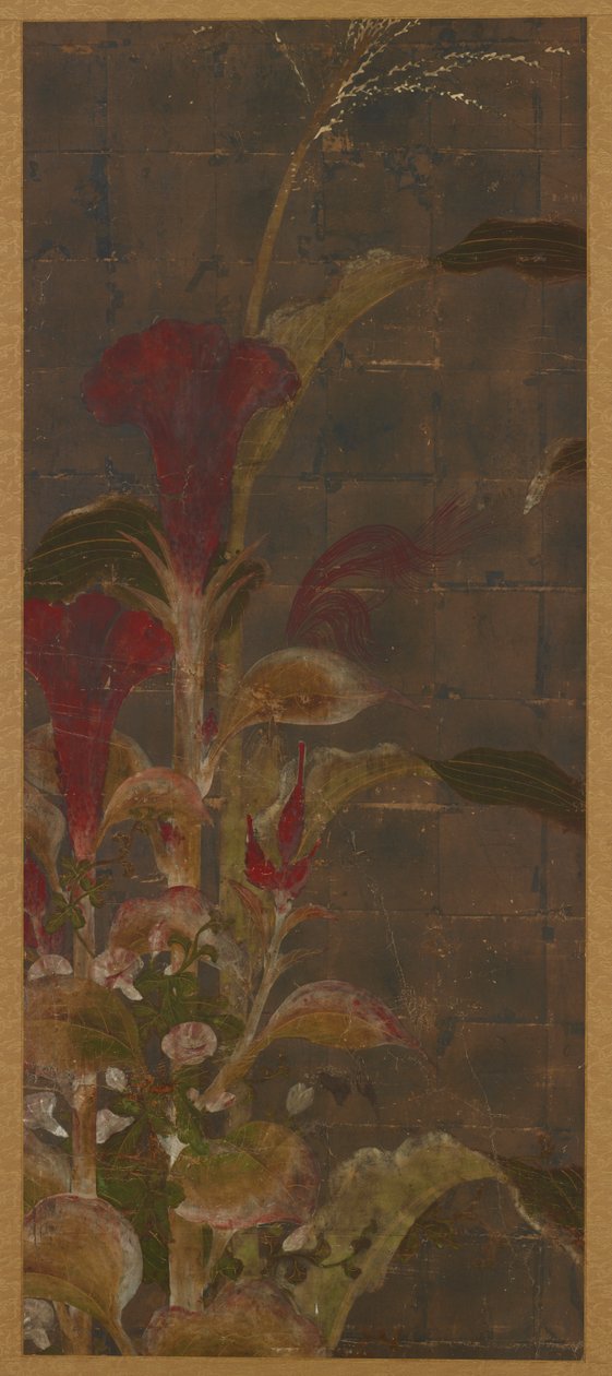 Coxcombs, kukurydza i powojnik, okres Momoyama, 1568-1615. autorstwa Unbekannt
