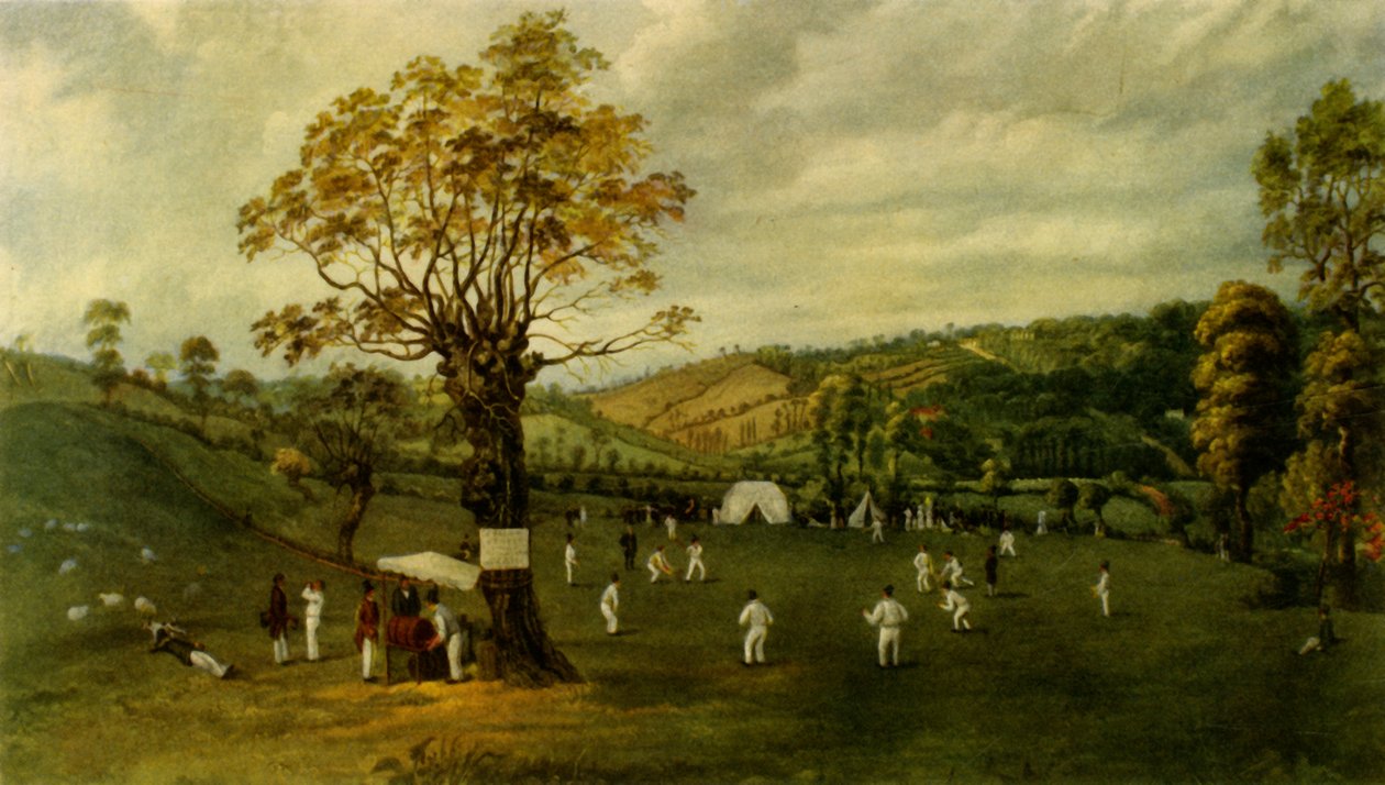 „Mecz krykieta między Nottingham i Leicester, c.1829”, 1947. autorstwa Unbekannt