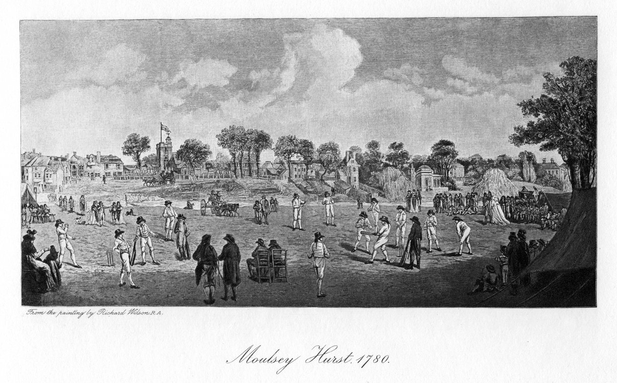 Krykiet w Moulsey Hurst, 1780, 1912 autorstwa Unbekannt