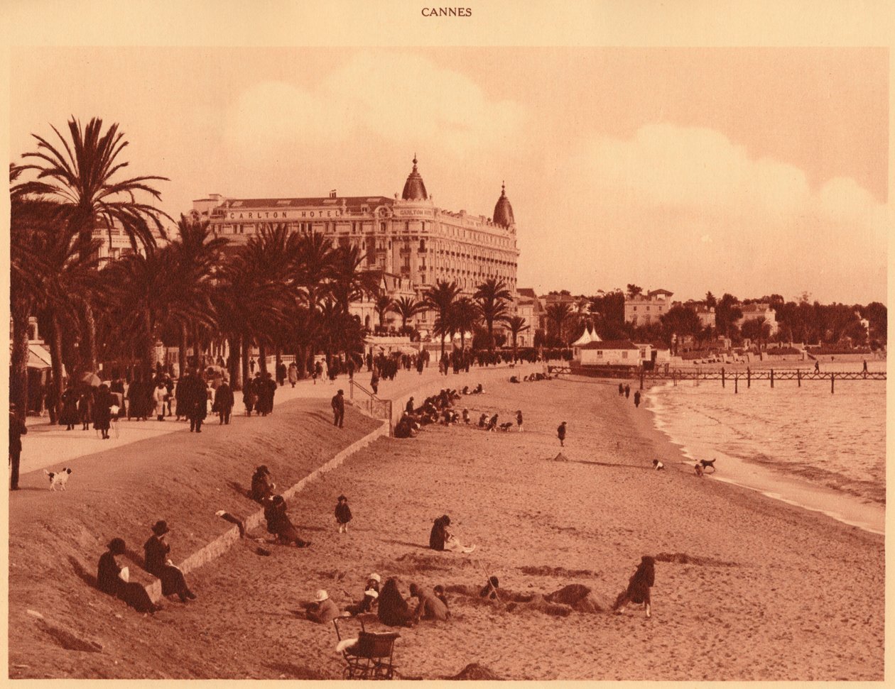 Promenada Croisette - Plaża i Kasyno, Cannes, 1930. autorstwa Unbekannt
