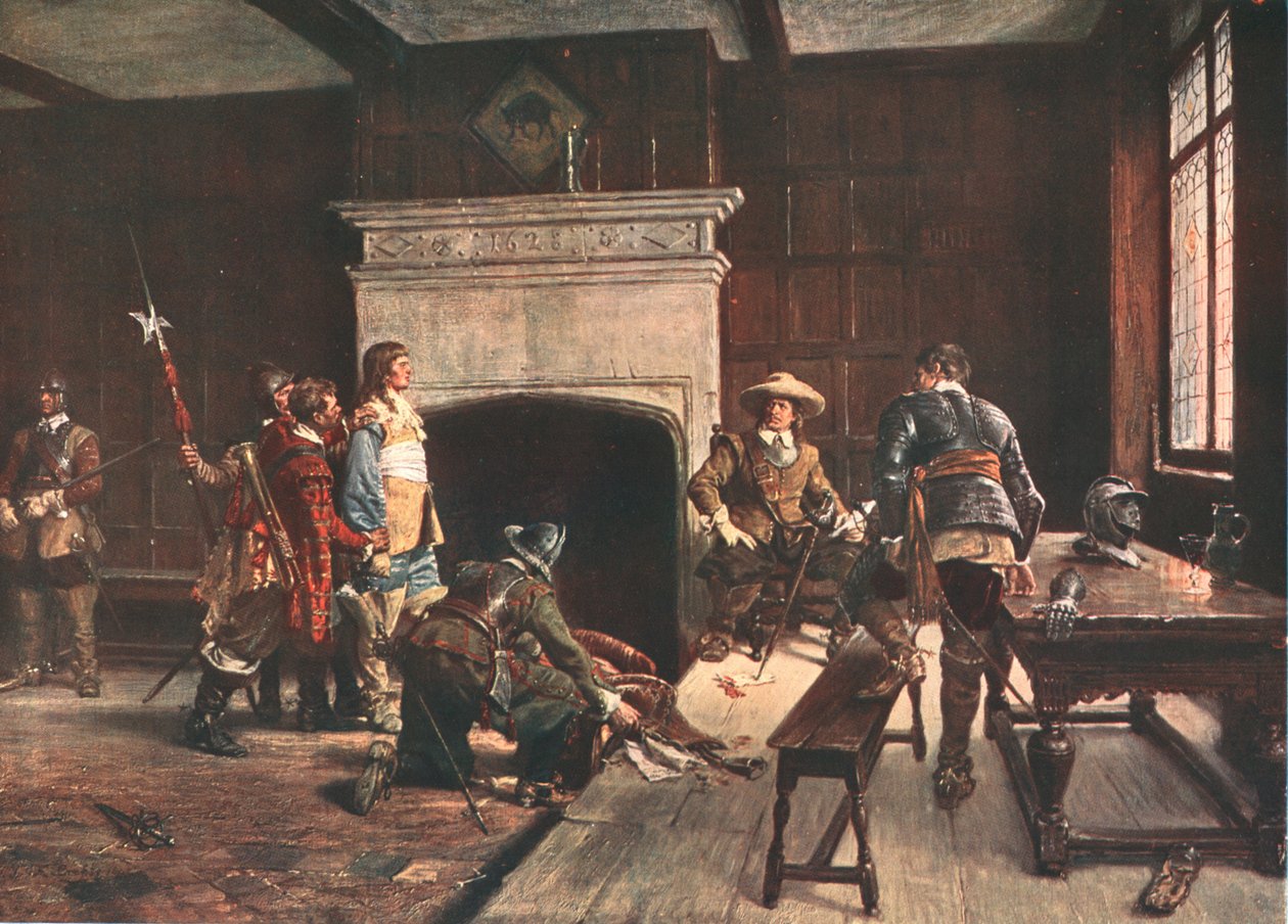 Cromwell at the Blue Boar, Holborn, Londyn, 1640, c1883, c1902. autorstwa Unbekannt