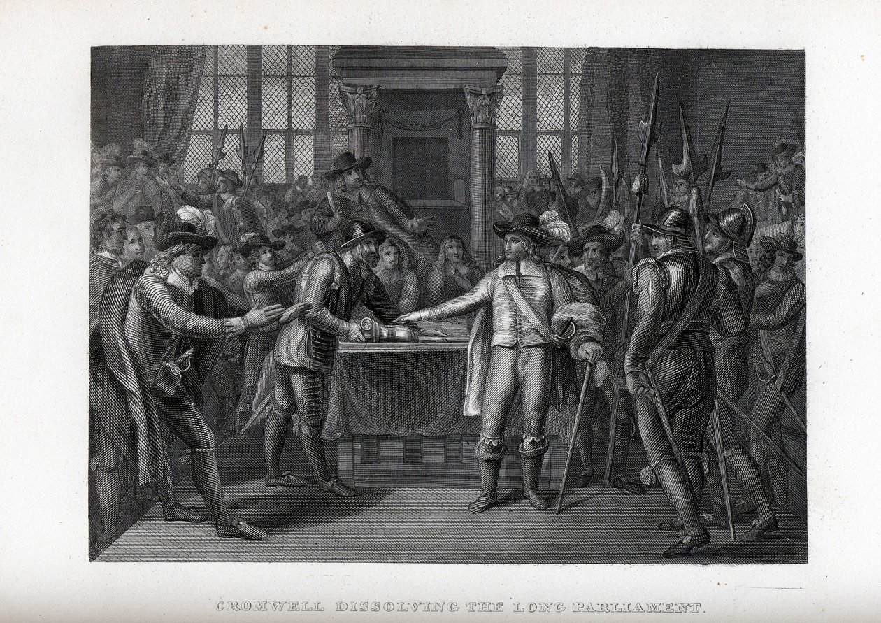 Cromwell rozwiązuje Długi Parlament, 1882 autorstwa Unbekannt
