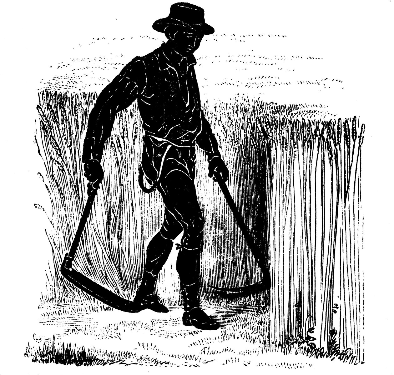 Rotacja upraw: zbieranie kosą Hainault Scythe, 1855 autorstwa Unbekannt