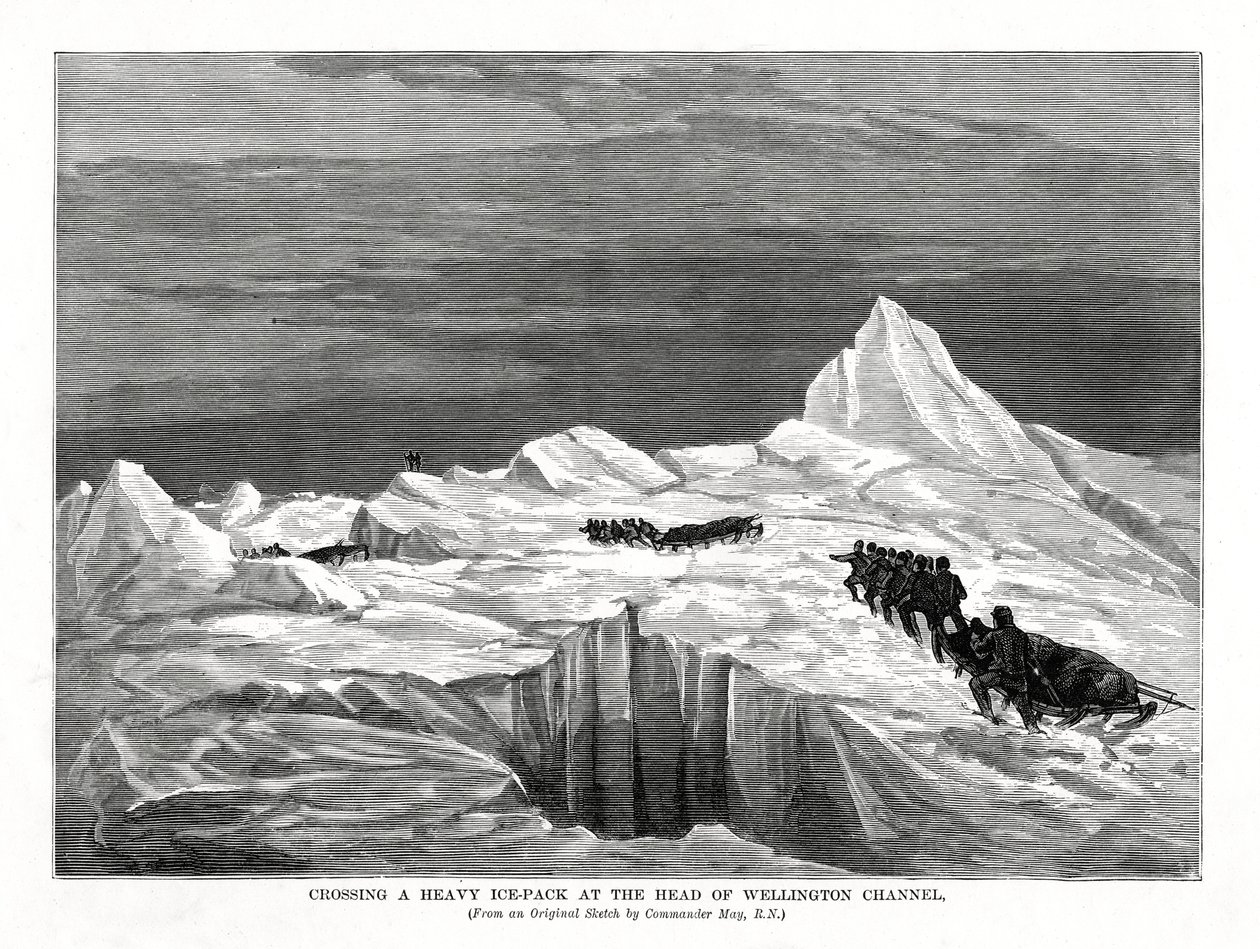 Przeprawa przez ciężki lód na czele kanału Wellington, 1877 autorstwa Unbekannt