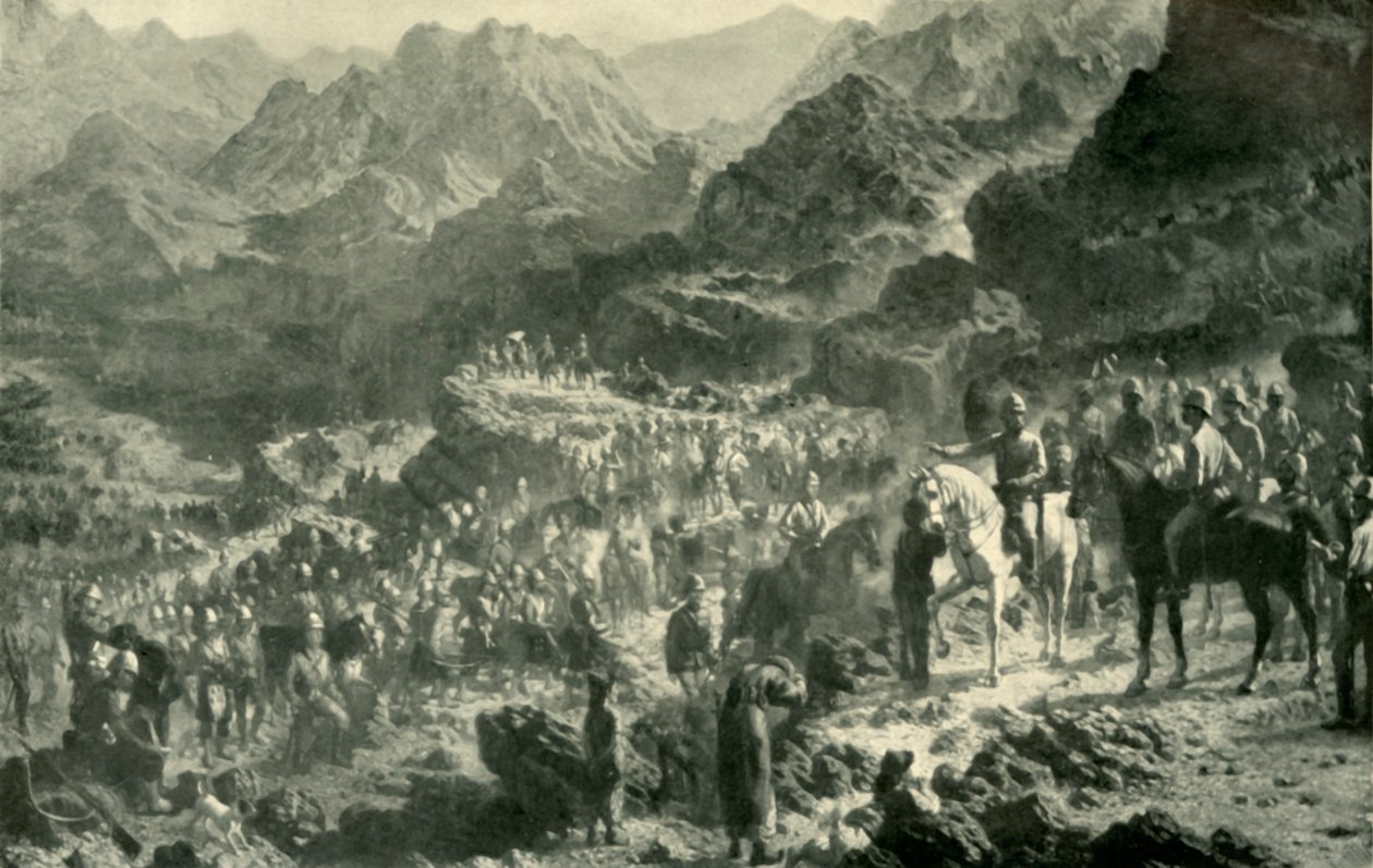 Przeprawa przez Kotal Jamburak, 1901. autorstwa Unbekannt