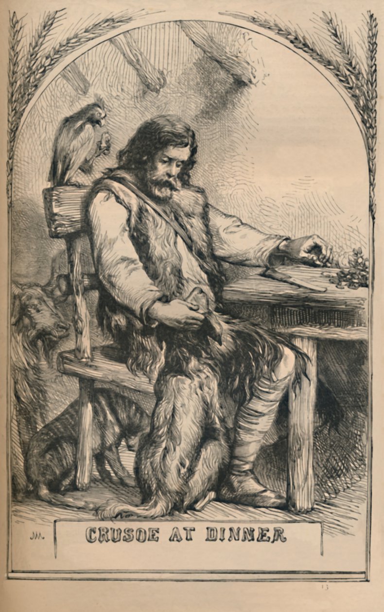 Crusoe na kolacji, ok. 1870 r. autorstwa Unbekannt