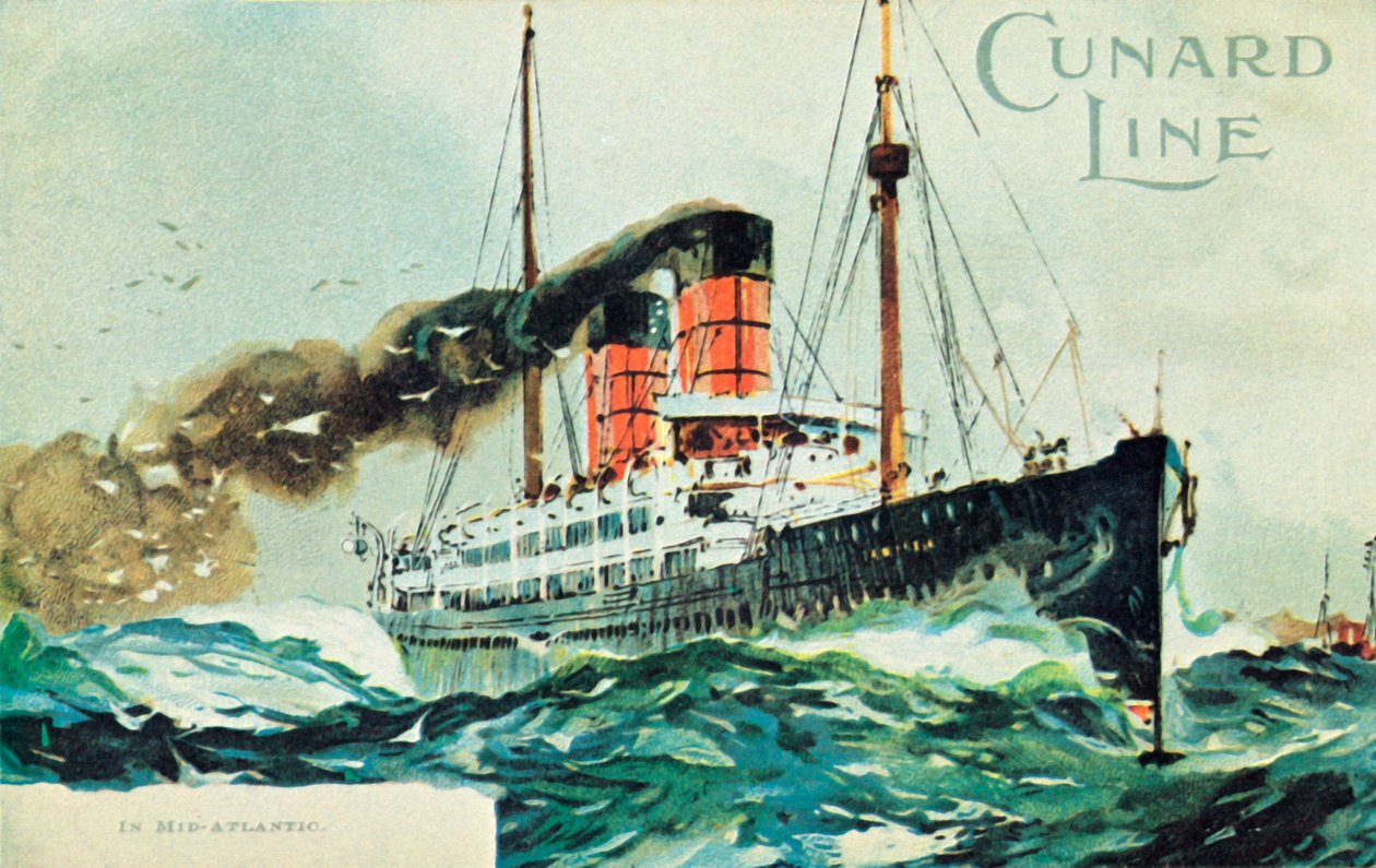 Linia Cunarda, na Środkowym Atlantyku, ok. 1900. autorstwa Unbekannt