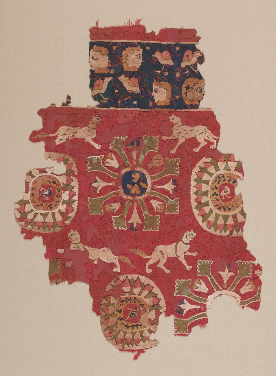 Fragment kurtyny z Panterami, 500s. autorstwa Unbekannt
