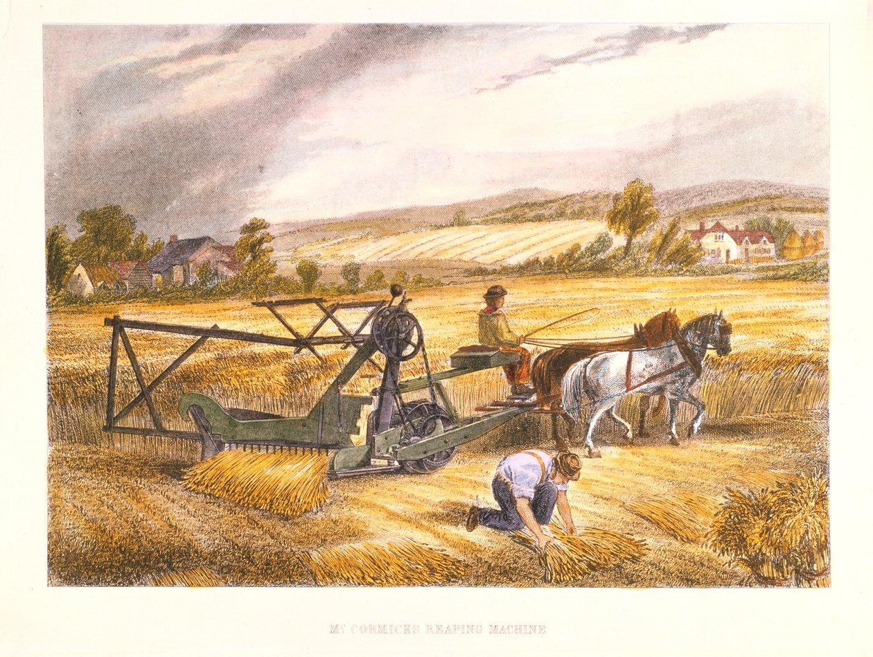 Żniwiarka Cyrus McCormicks z 1831 opatentowana 1834, c1851. autorstwa Unbekannt