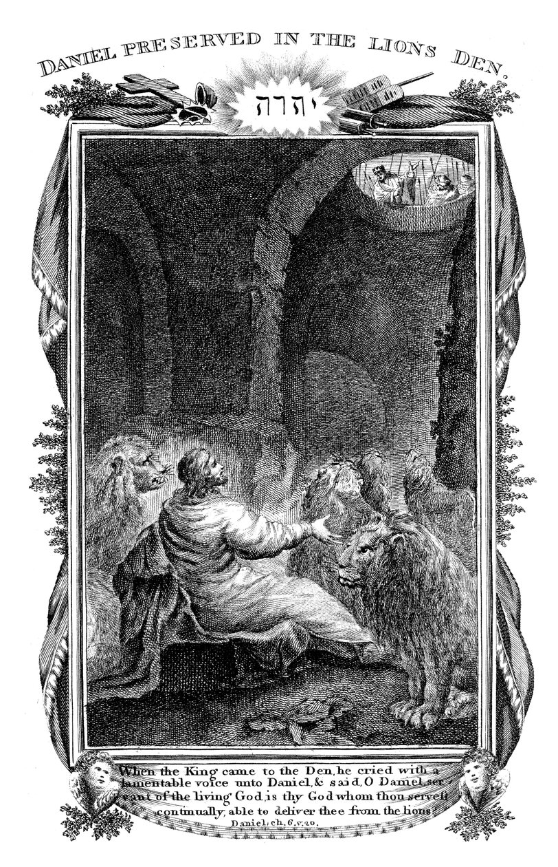 Daniel w jaskini lwów, 1804 autorstwa Unbekannt