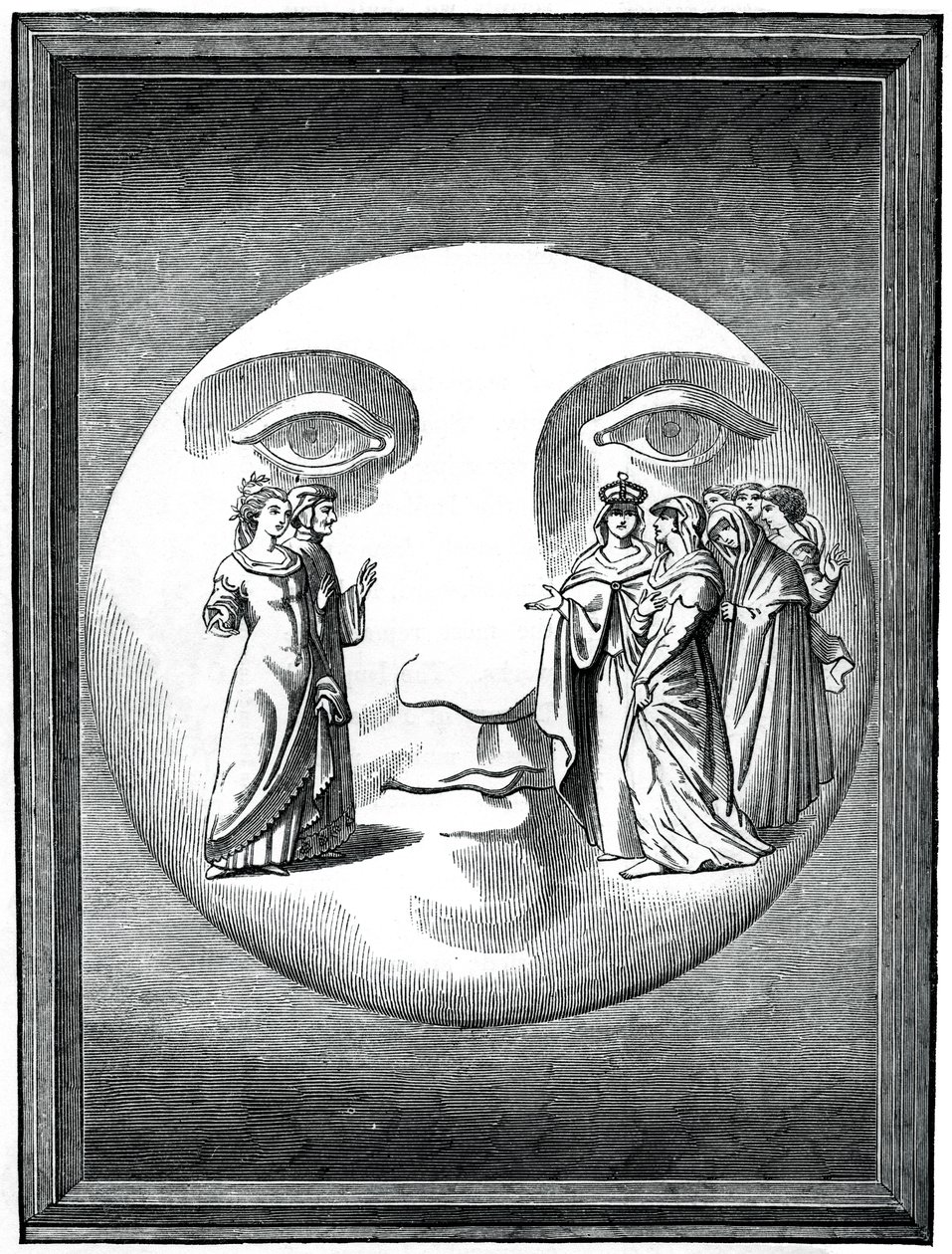 Dante i Beatrice przetransportowani na Księżyc, XVI wiek 1870 autorstwa Unbekannt