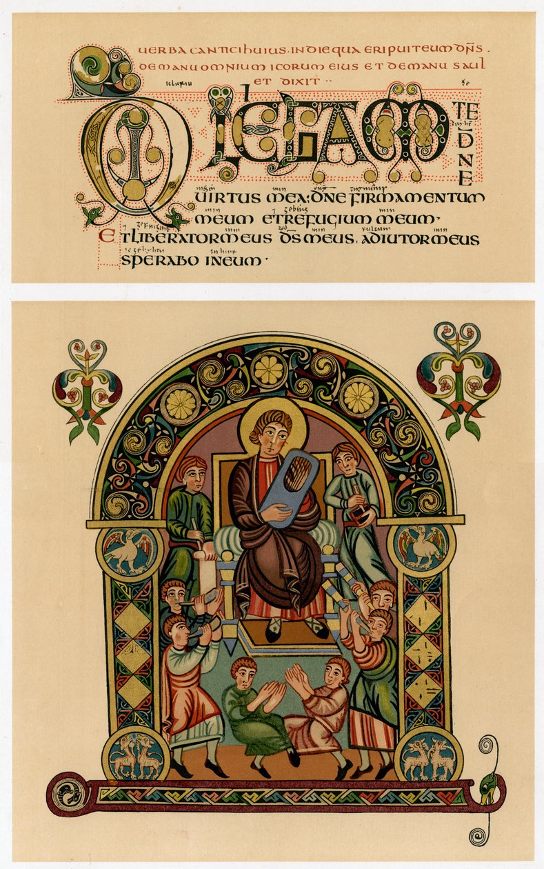 David grający na lirze, 725-750 AD autorstwa Unbekannt