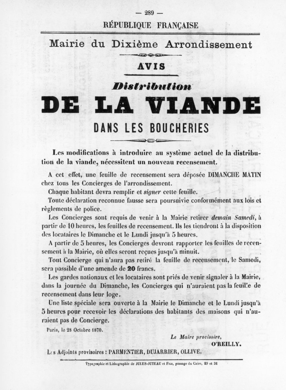 De La Viande, z francuskich plakatów politycznych Komuny Paryskiej, maj 1871 autorstwa Unbekannt