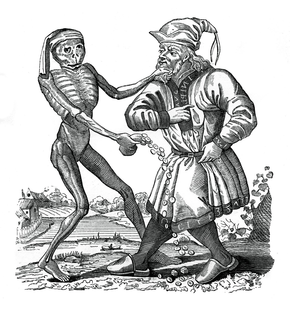 Śmierć i Żyd, epizod z Tańca śmierci, 1441, 1870 autorstwa Unbekannt