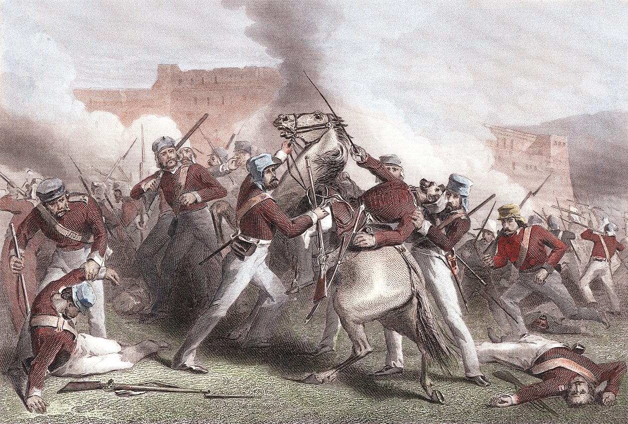 Śmierć brygadiera Adriana Hope, bunt indyjski, 15 kwietnia 1858 r autorstwa Unbekannt