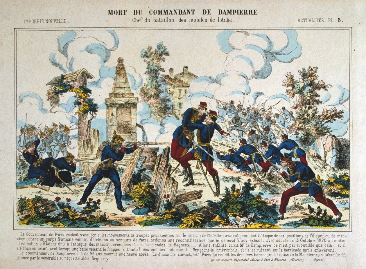 Śmierć komendanta de Dampierre, oblężenie Paryża, wojna francusko-pruska, 13 października 1870 autorstwa Unbekannt