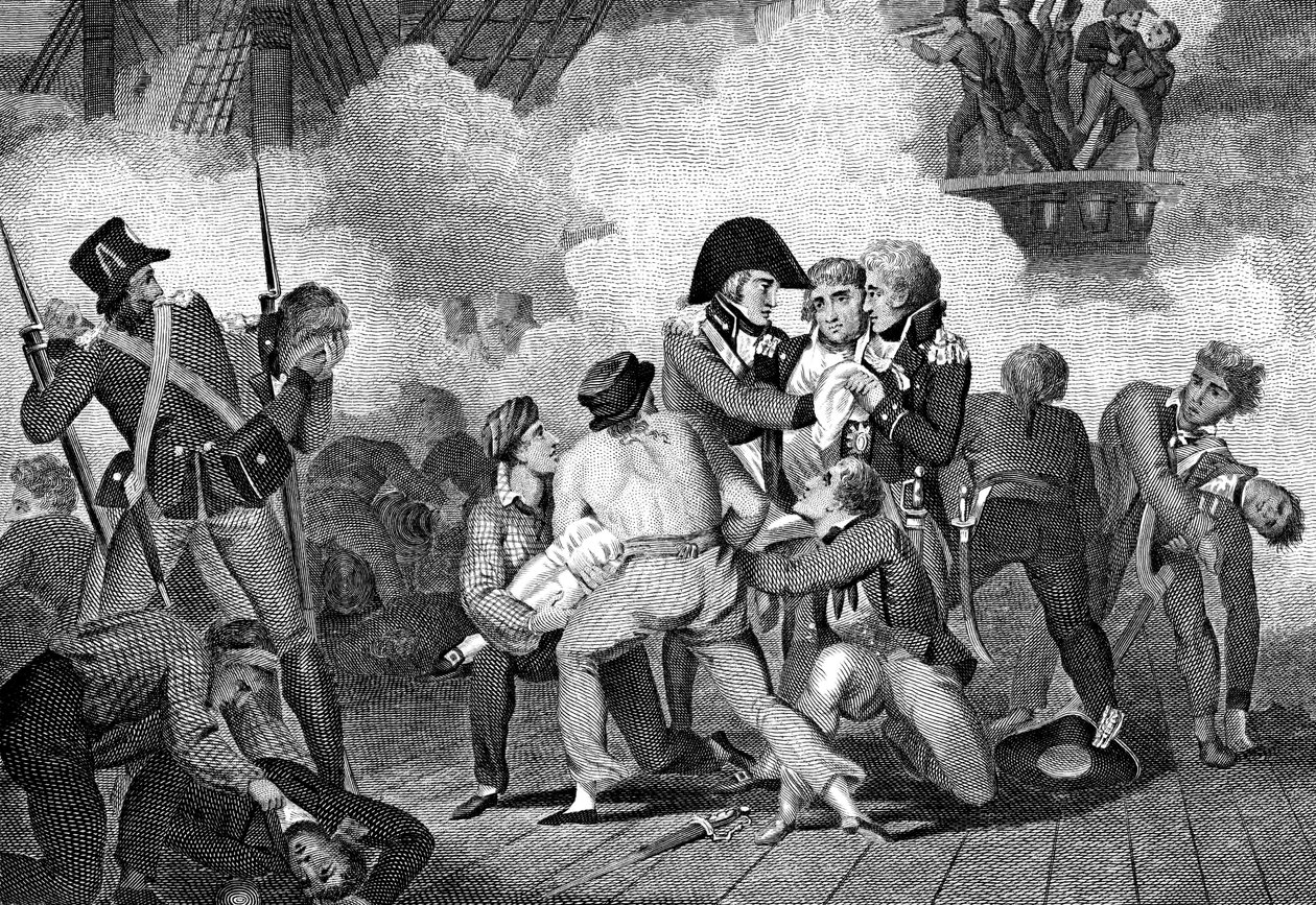 Śmierć Nelsona na pokładzie HMS Victory w bitwie pod Trafalgarem, 1805 1827 autorstwa Unbekannt