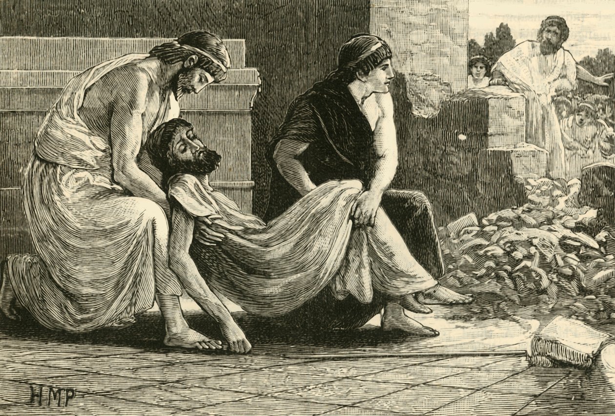 Śmierć Pauzaniasza, 1890. autorstwa Unbekannt