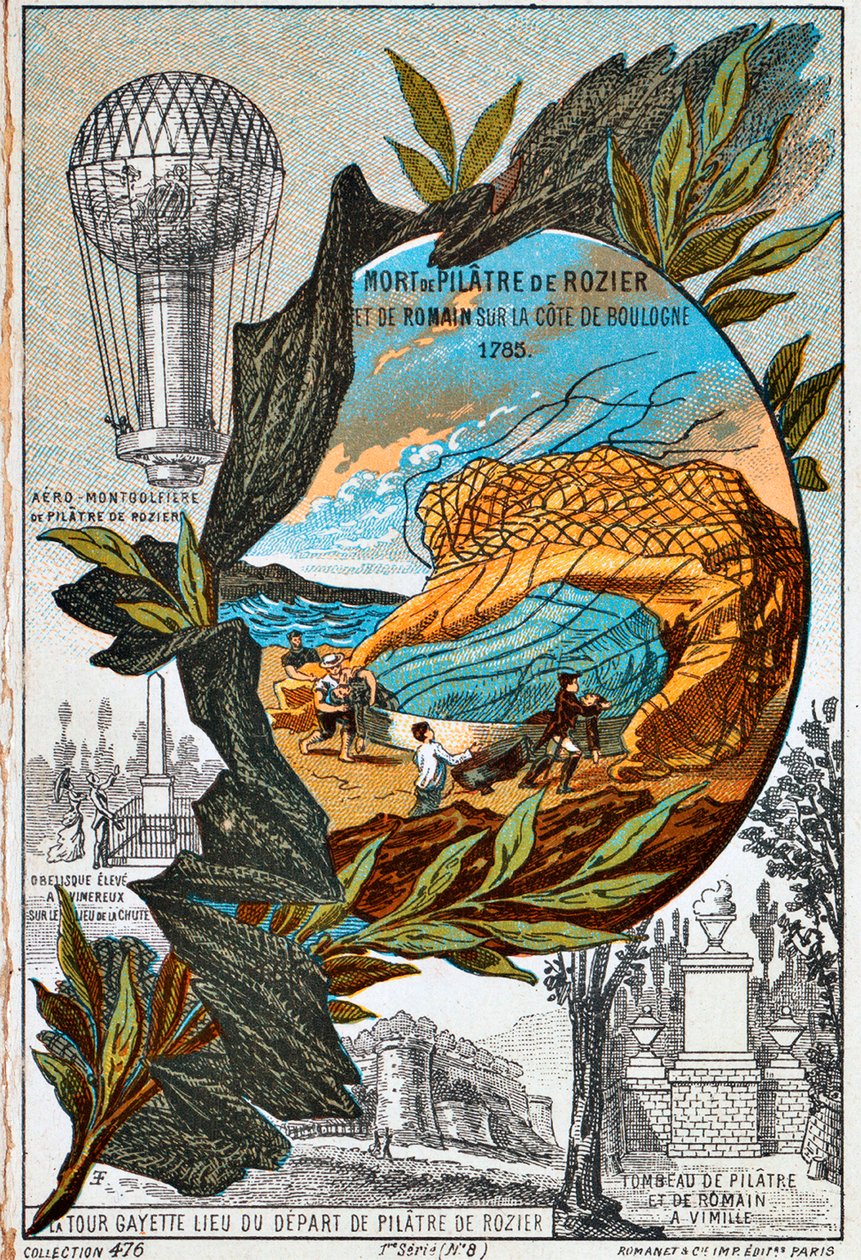 Śmierć Pilâtre de Rozier i Romain, 1785 1890. autorstwa Unbekannt