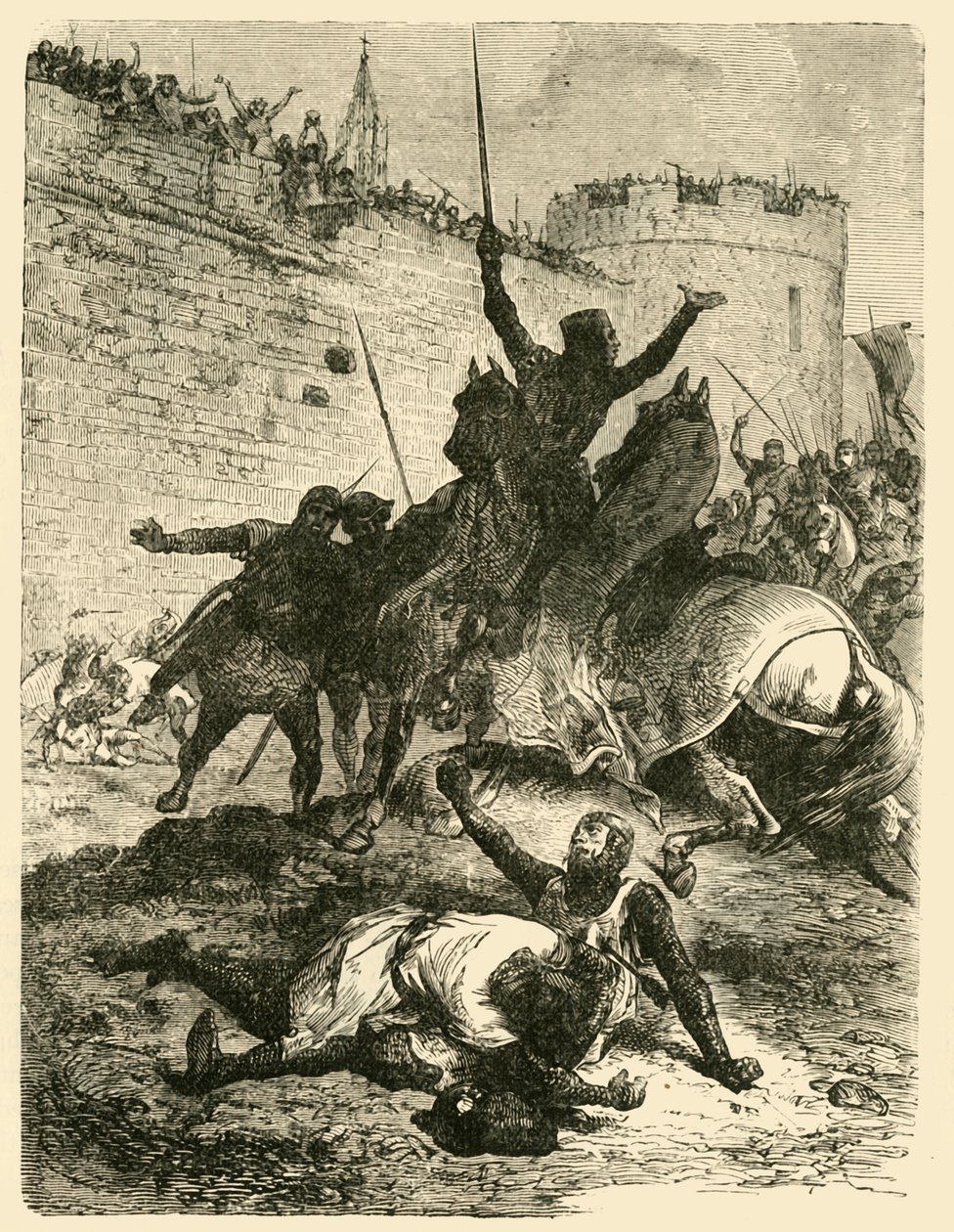 Śmierć Simona De Montforta, 1218, 1890. autorstwa Unbekannt