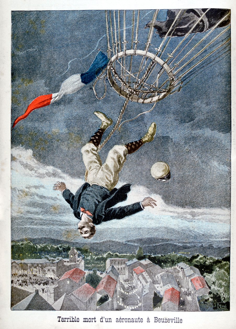 Śmierć aeronauty nad Beuzeville, Francja, 1899 autorstwa Unbekannt