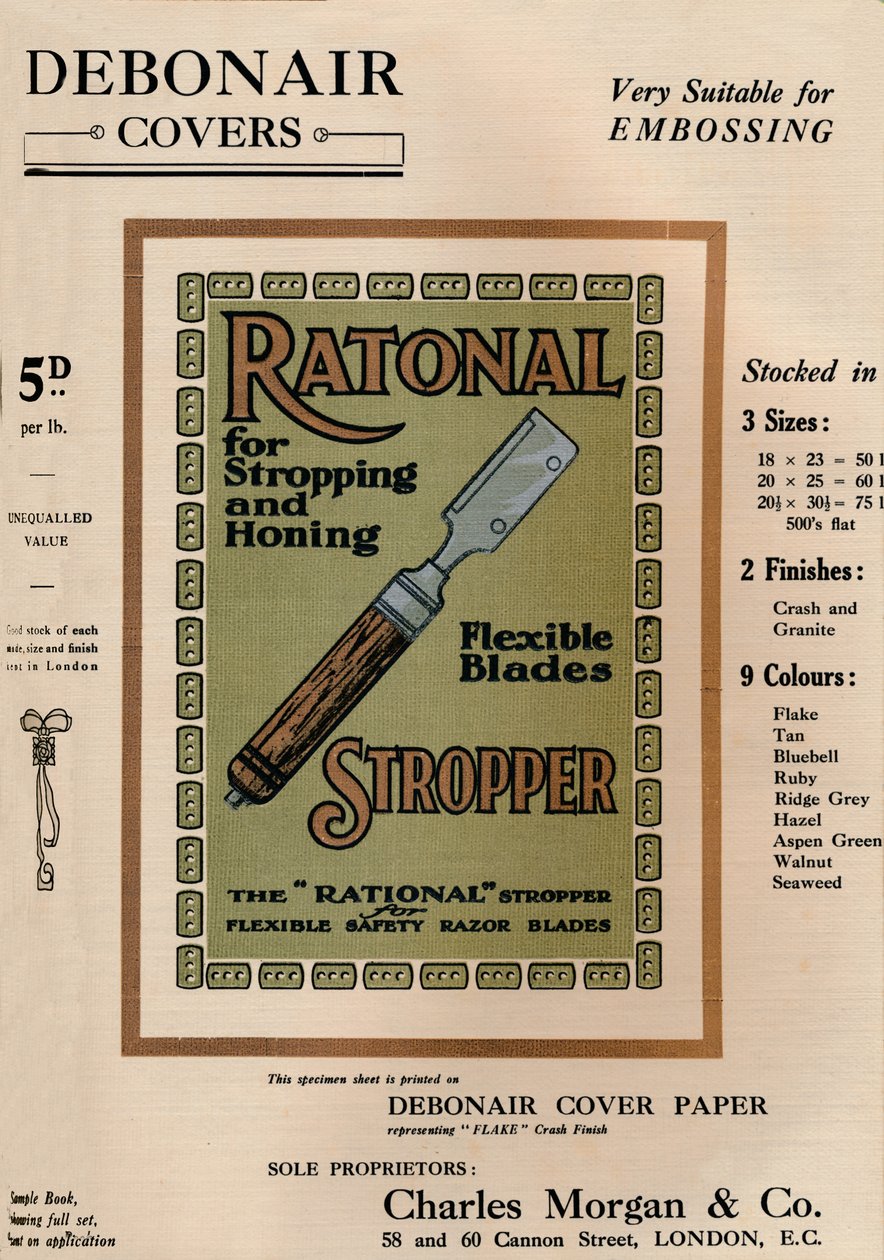 Okładki Debonair - Ratonal Stropper Razor Blades, 1909. autorstwa Unbekannt
