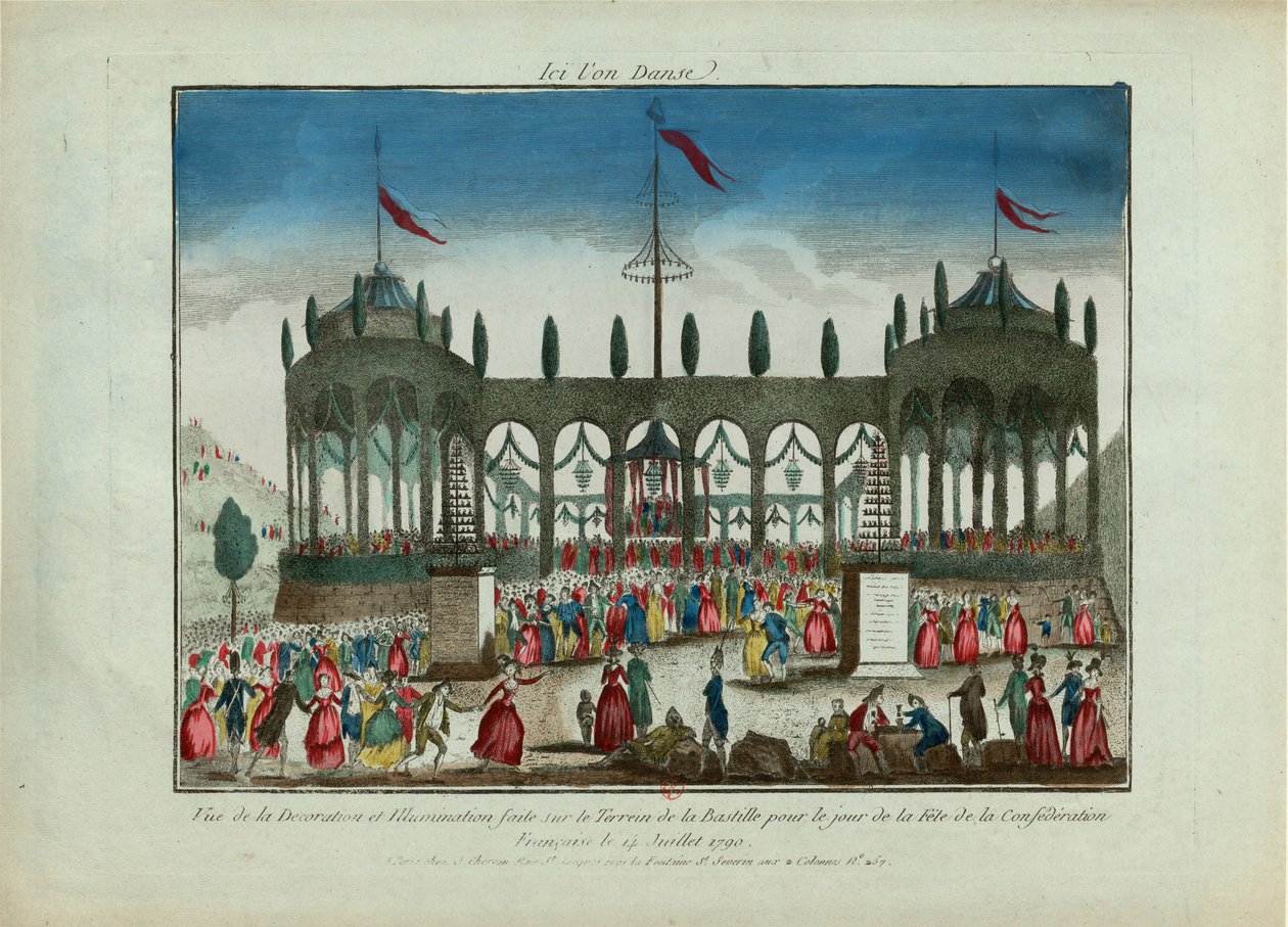Dekoracja i iluminacja Bastylii na Święto Federacji 14 lipca 1790 r. autorstwa Unbekannt