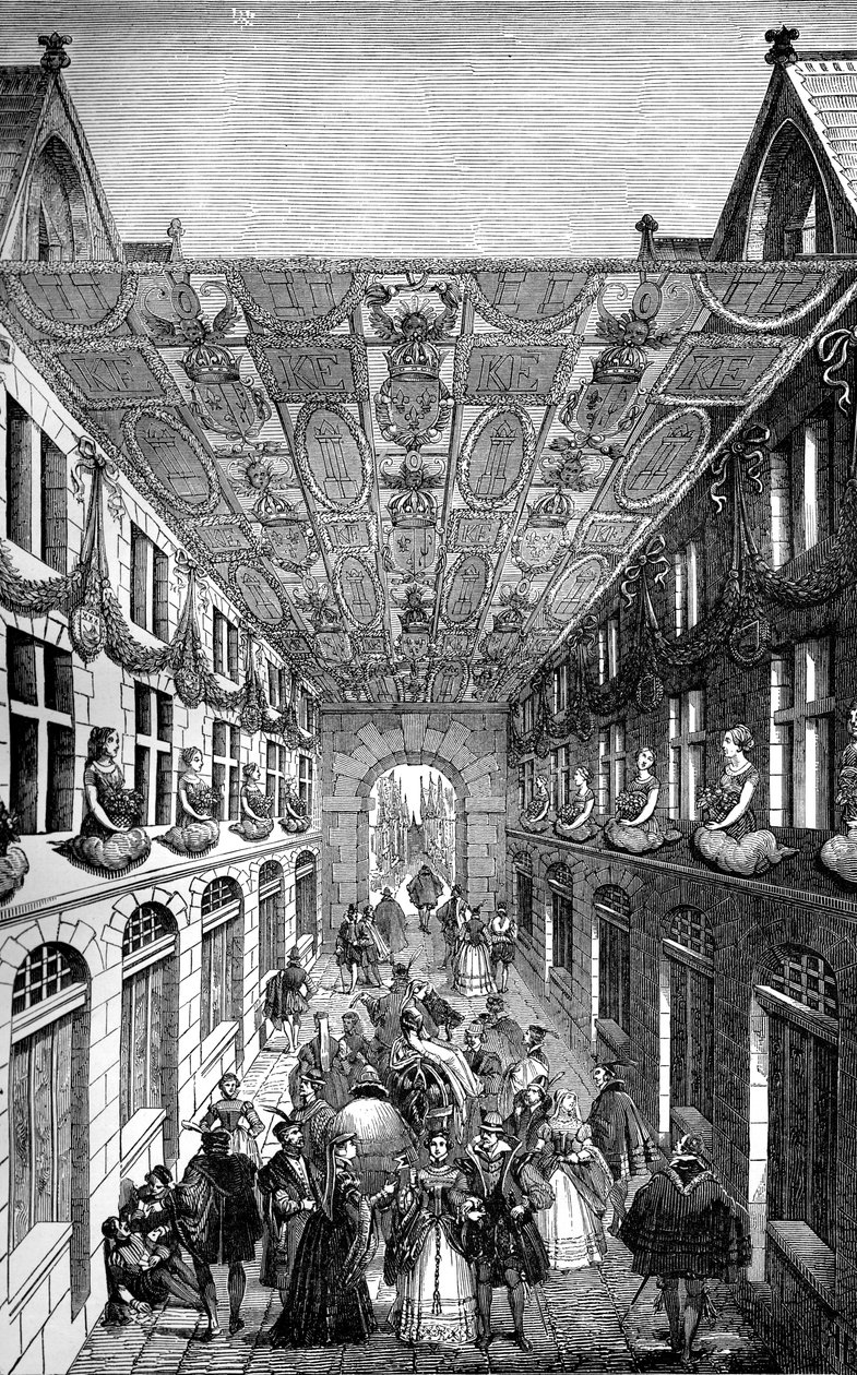 Dekoracja mostu Notre Dame w Paryżu na wjazd Karola IX z Francji, 1571 1882-1884 autorstwa Unbekannt