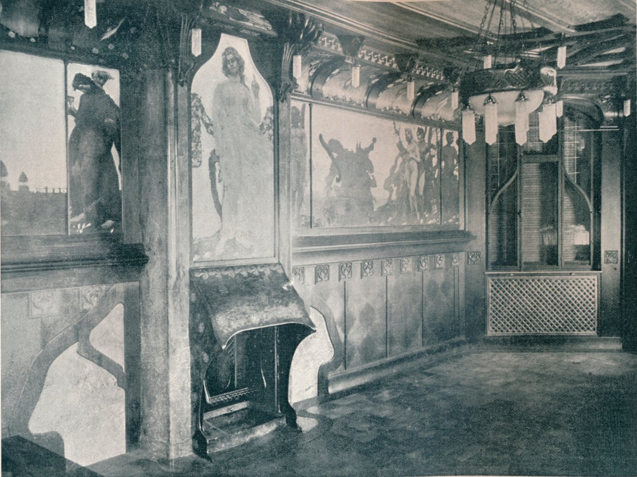 Dekoracje do sali muzycznej autorstwa Fritza Erlera, c1899 autorstwa Unbekannt