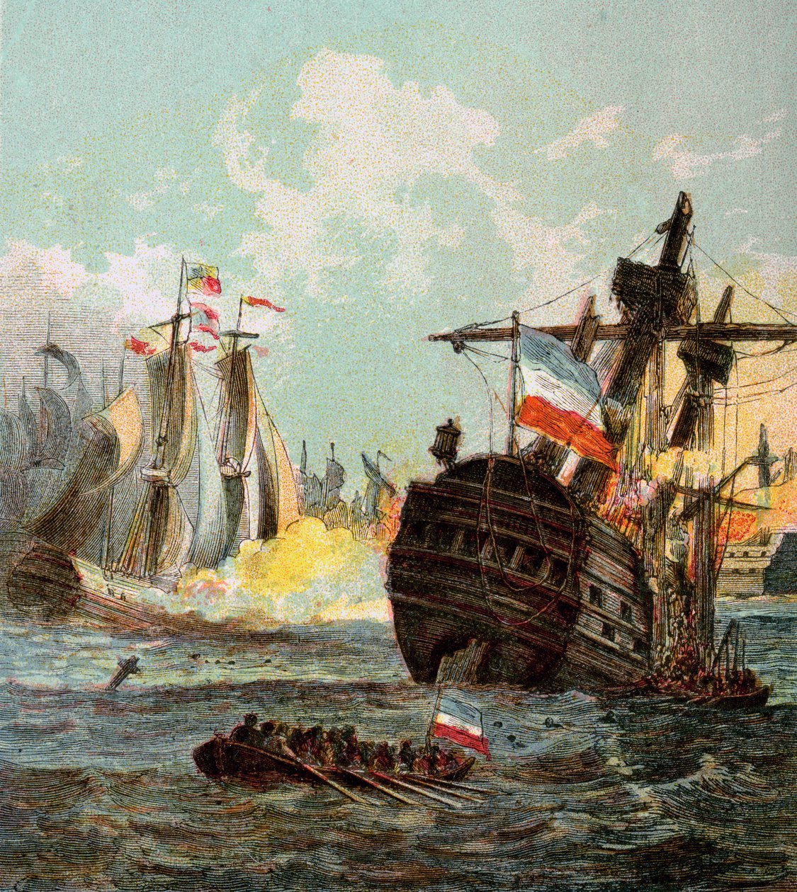 Klęska floty holenderskiej, 1666 c1850s autorstwa Unbekannt