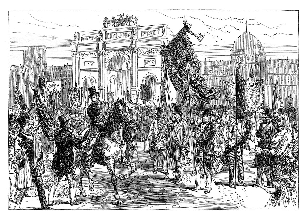 Demonstracja paryskich masonów, Francja, 1870, koniec XIX wieku autorstwa Unbekannt