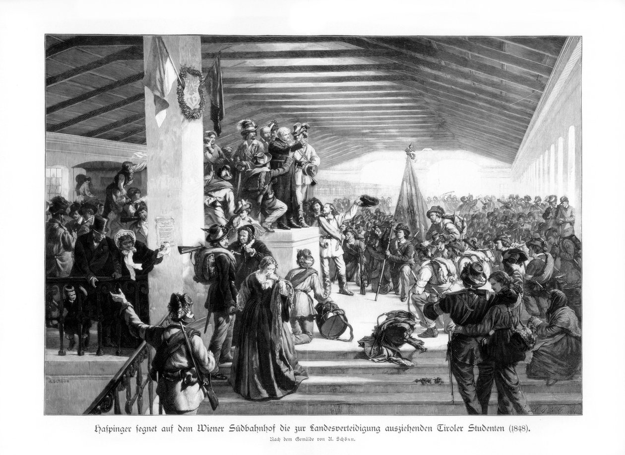 Demonstracje studentów w Wiedniu 1848, 1900. autorstwa Unbekannt