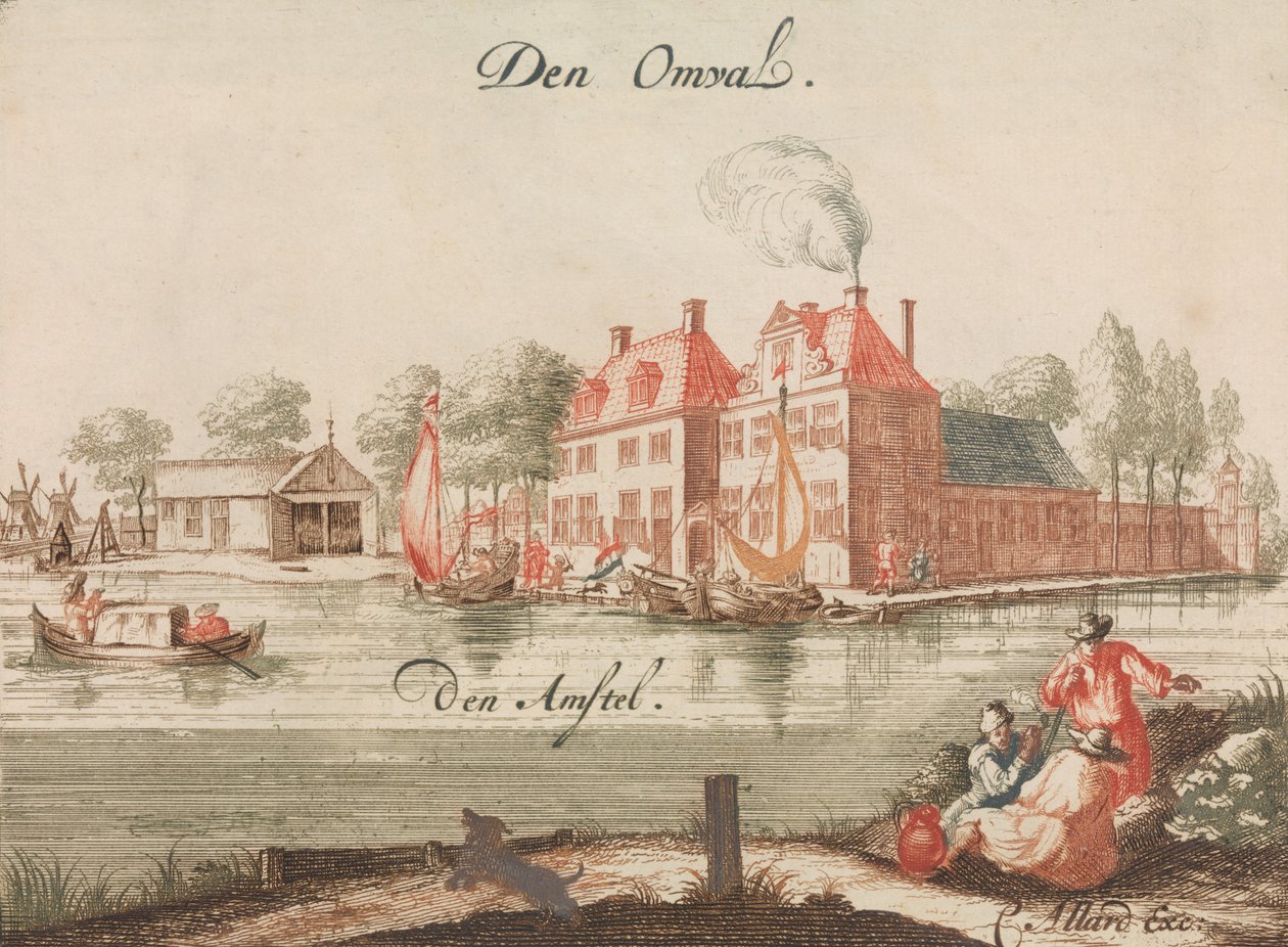 Den Omval, den Amstel”, w: Tooneel Der Voornaamste Nederlands Huizen, En Lust Hoven, Naar..., b.d. autorstwa Unbekannt