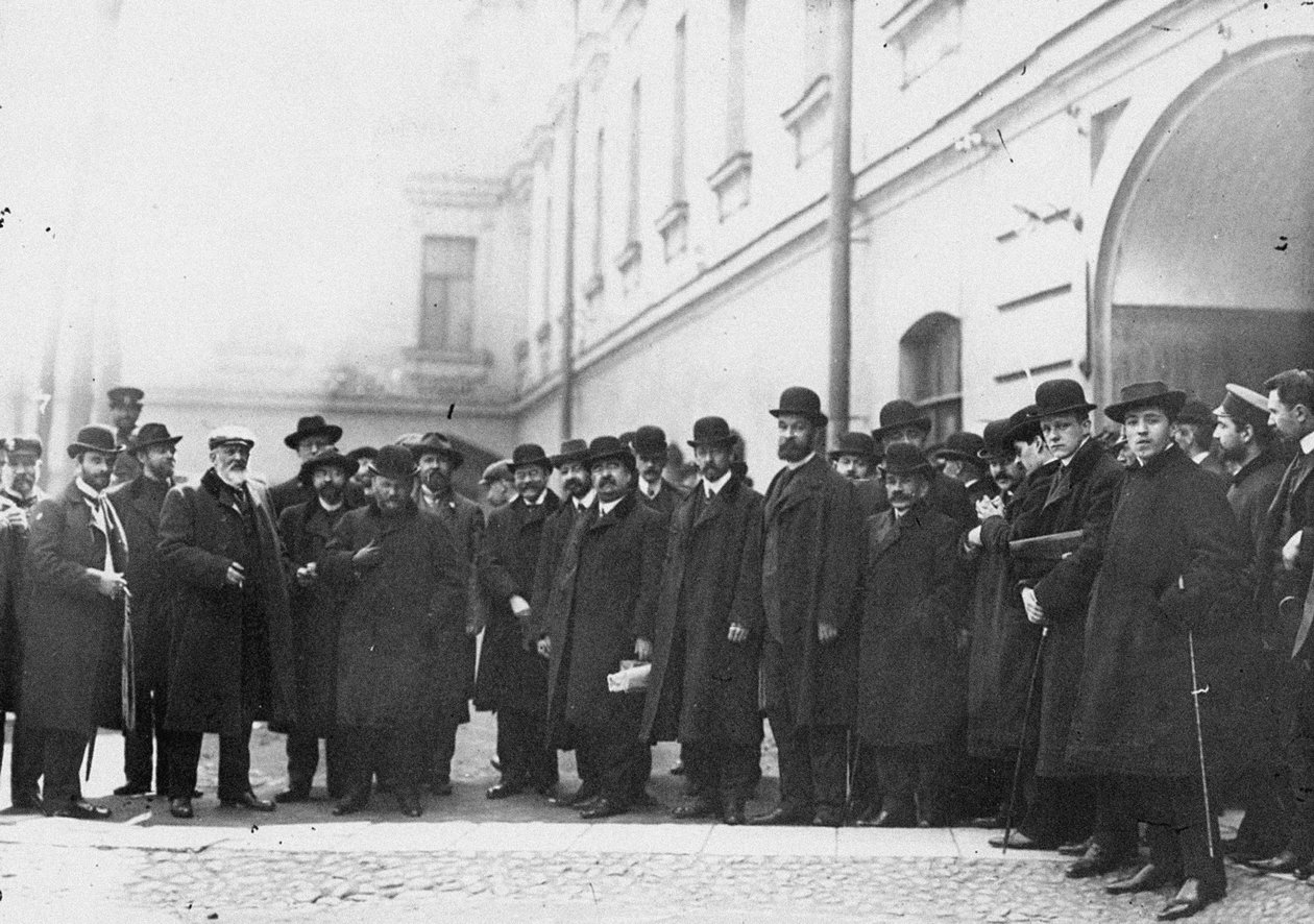 Deputowani pierwszej Dumy podpisali apelację Wyborga przed więzieniem, 1906 autorstwa Unbekannt