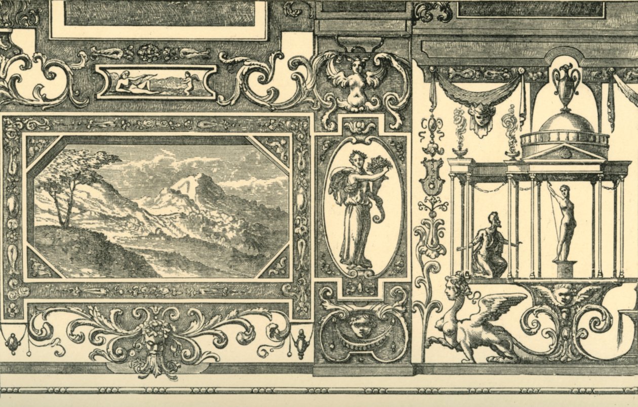 Projekt dekoracji ściany lub sufitu w groteskowym guście, XVI w., 1881 r. autorstwa Unbekannt