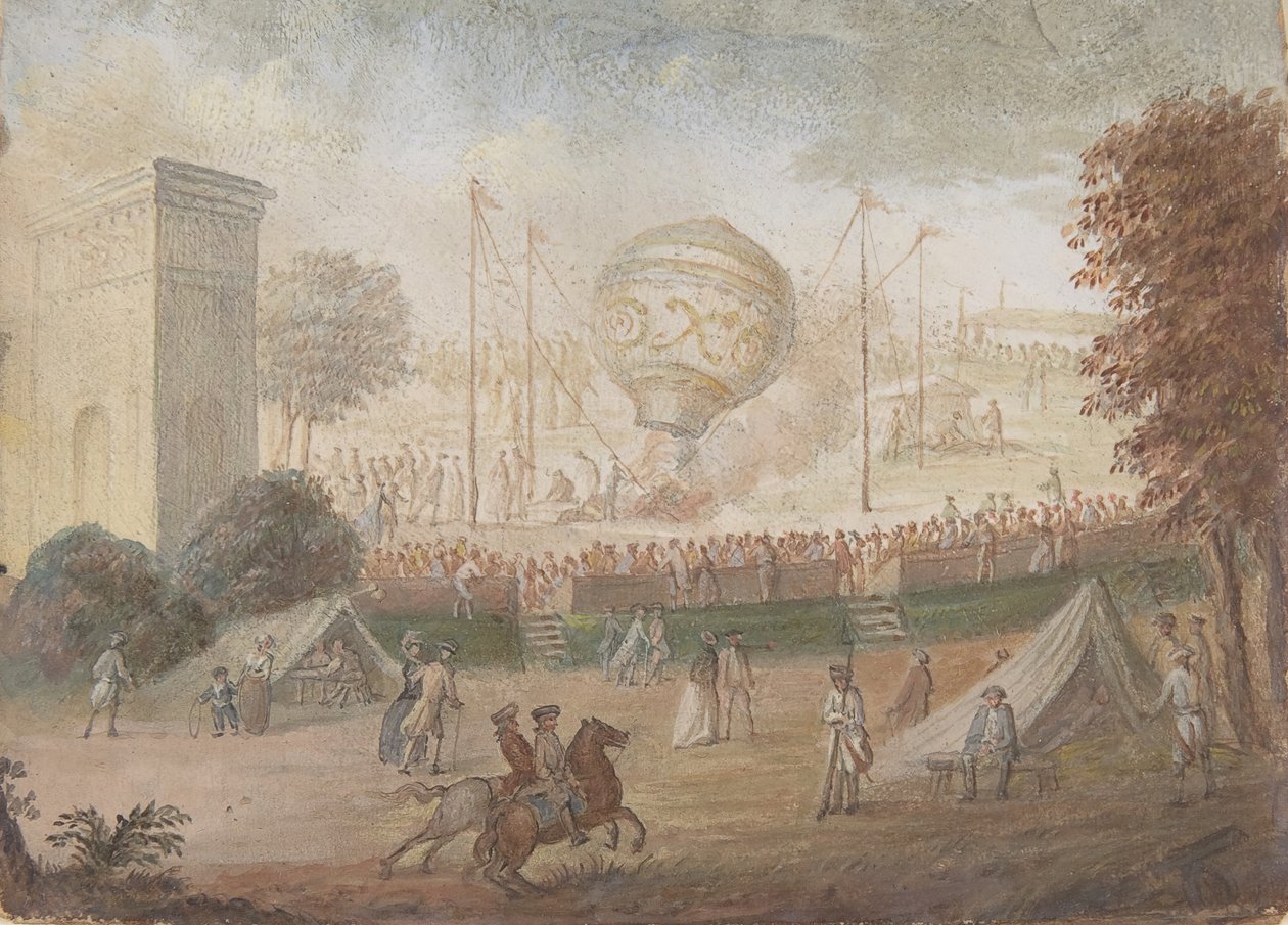 Projekty góry i czterech boków tabakiery ze scenami wzlotu..., ca. 1784-89. autorstwa Unbekannt