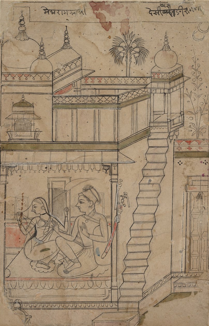 Desvarari Ragini: Folio z serii ragamala Garland of Musical Modes, początek XVIII wieku. autorstwa Unbekannt