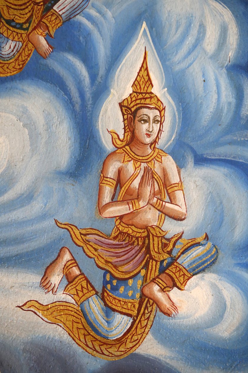 Fragment fresku w Wat Chiang Mun, Chiang Mai. Tajlandia autorstwa Unbekannt