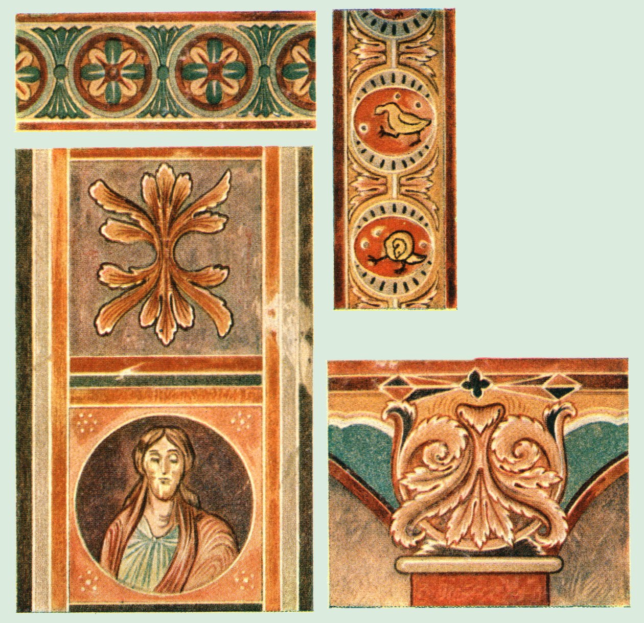 Fragment malowideł ściennych w kościele św. Jerzego, Oberzell, Reichenau, Niemcy, 1928. autorstwa Unbekannt