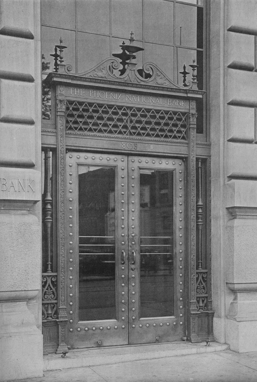 Fragment bocznych drzwi wejściowych, Phoenix National Bank, 1924 autorstwa Unbekannt