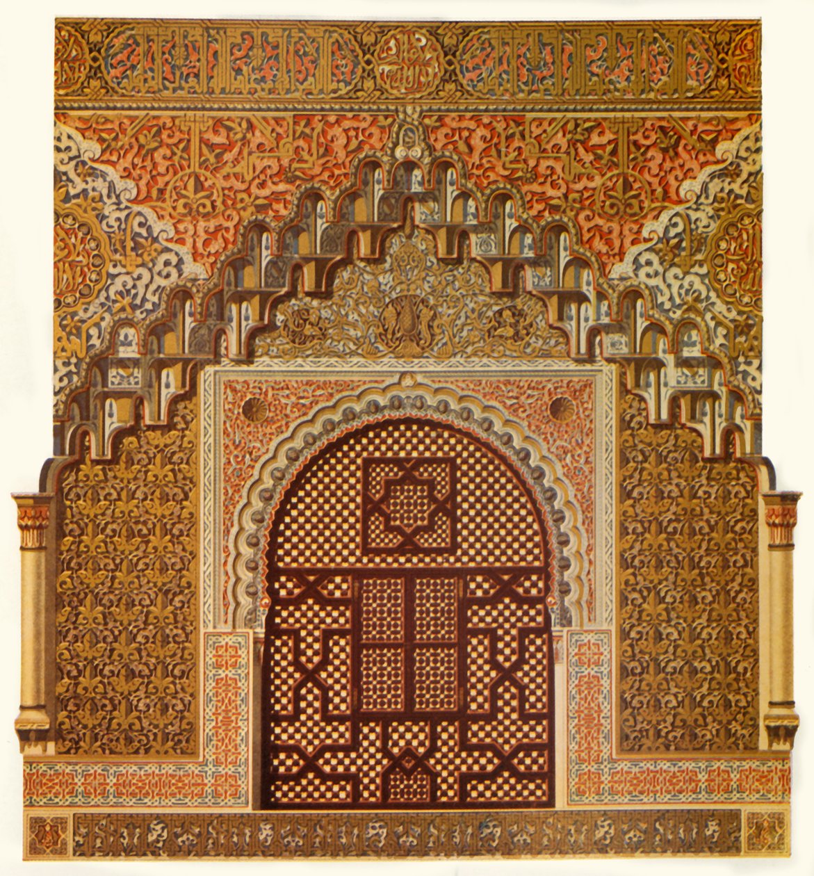 Fragment okien bocznych w Auli Dwóch Sióstr, 1907 r. autorstwa Unbekannt