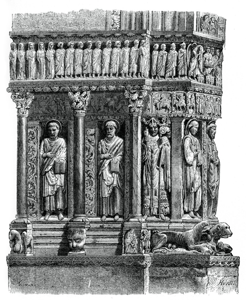 Fragment portalu św. Trofima, Arles, XII wiek, 1870 autorstwa Unbekannt